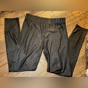 Black metallic-ish leggings